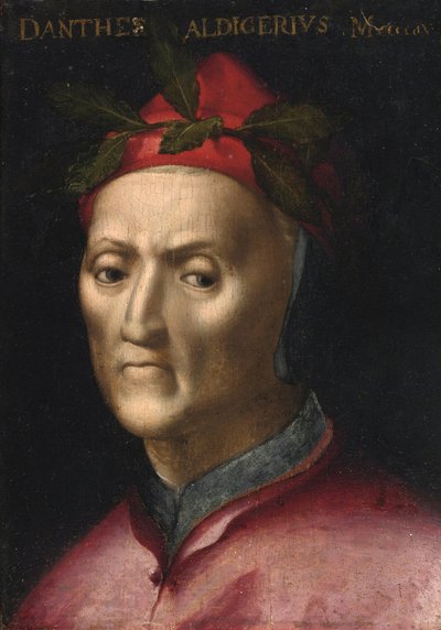 Retrato de Dante Alighieri (1265-1321) - Pintura anónima del siglo XVI - colección privada de Anonymous Anonymous