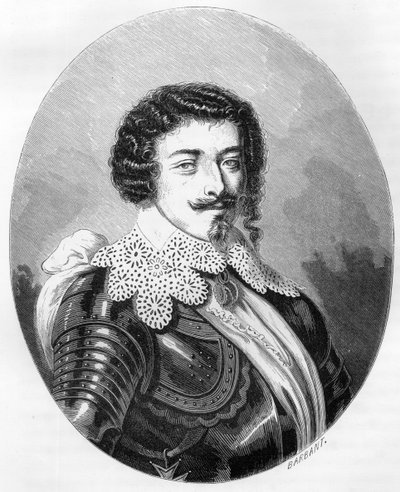 Retrato del Duque Enrique II de Montmorency (Montmorenci) (1595-1632) - Grabado de 1863 en "El Libro Rojo - Historia del Cadalso en Francia" por Dupray de La Maherie. Colección privada de Anonymous Anonymous