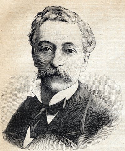 Retrato de Edouard Lockroy (1838-1913) político francés. Grabado en 