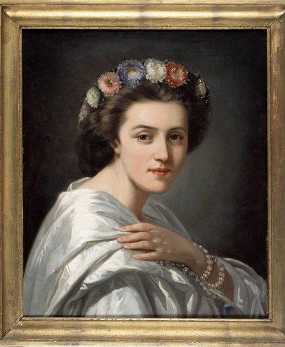 Retrato de Eleonora Duse (1858-1924), comediante italiana. Pintura anónima de finales del siglo XIX. Colección privada. de Anonymous Anonymous
