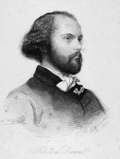 Retrato de Felicien Cesar David (grabado) de Anonymous Anonymous