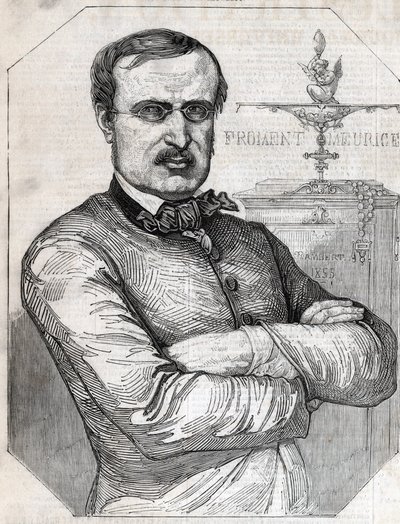 Retrato de Francois-Desire Froment-Meurice (Francois Desire Froment Meurice) (1802-1855) orfebre francés. Grabado de 1855. Colección privada de Anonymous Anonymous