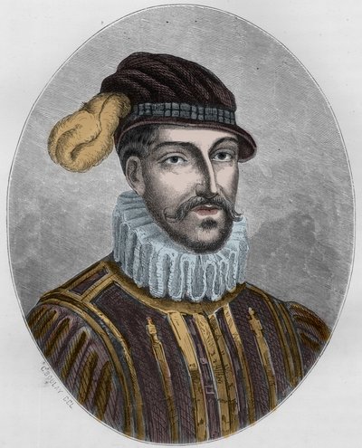 Retrato de Gabriel de Lorges, Conde de Montgommery (1530-1574) - Grabado de 1863 en “Le Livre Rouge - Histoire De L