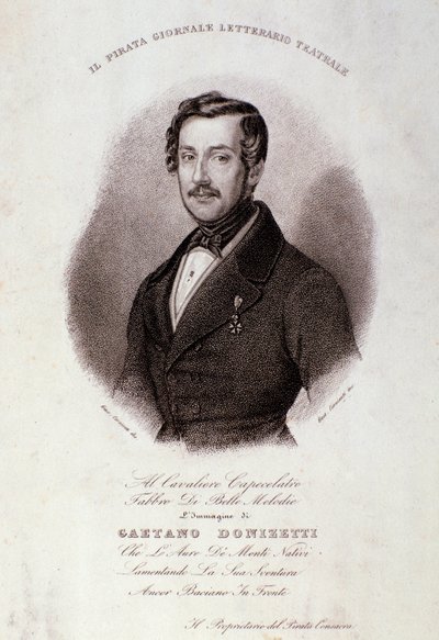 Retrato de Gaetano Donizetti (grabado) de Anonymous Anonymous