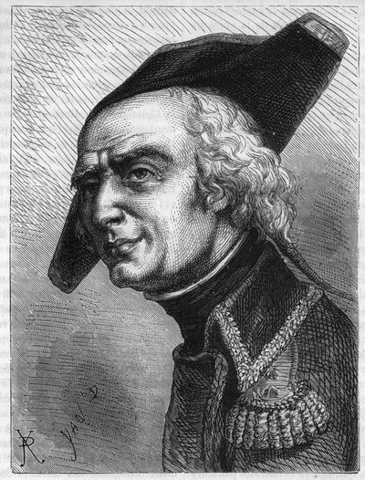 Retrato del General Luc Simeon Auguste Dagobert (1736-1794). Grabado de 1866 en 