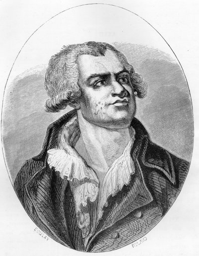 Retrato de Georges Danton (1759-1794) orador y político - Grabado de 1863 en "The Red Book - Histoire De L