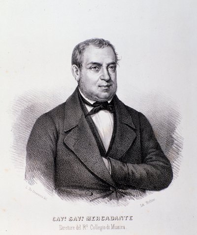 Retrato de Giuseppe Saverio Mercadante de Anonymous Anonymous