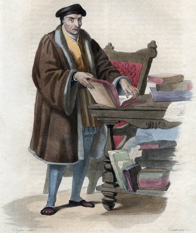 Retrato de Guillaume Bude (Budee) (Budaeus) (1467-1540), erudito francés. Ilustración de “Le Plutarque Français” de Edmond Mennechet de Anonymous Anonymous