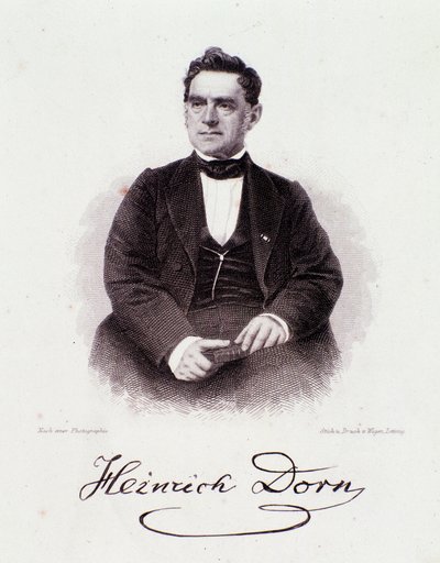 Retrato de Heinrich Dorn (1804-1892) director de orquesta, compositor y periodista alemán. Siglo XIX. Colección privada milanesa de Anonymous Anonymous