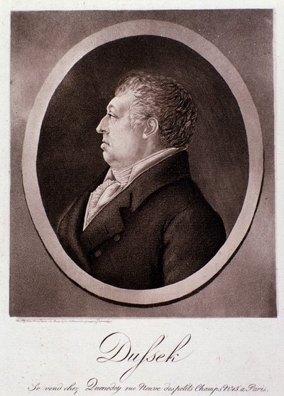 Retrato de Jan Ladislav Dussek (grabado) de Anonymous Anonymous