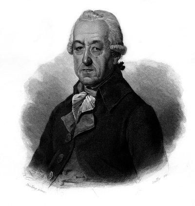 Retrato de Jean-Georges Reber (1731-1816) industrial francés en "Portraits et histoire des hommes utiles: hombres y mujeres de todos los países y de todas las condiciones, que han adquirido derechos al reconocimiento de los hombres". de Anonymous Anonymous