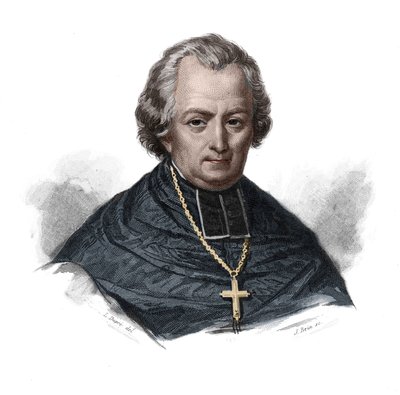 Retrato de Jean Lefebvre de Cheverus (1768-1836) cardenal francés, arzobispo de Burdeos en "Retratos e historia de hombres útiles: hombres y mujeres de todos los países y de todas las condiciones, que han adquirido derechos a la gratitud de los hombres" pu de Anonymous Anonymous