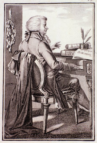 Retrato de Johann Leopold Mozart (grabado) de Anonymous Anonymous