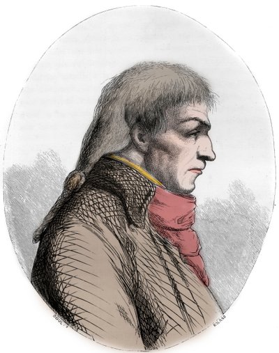 Retrato de Joseph Le Bon (1765-95) político francés - Retrato de Guislain Francois Joseph Le Bon (1765-1795), revolucionario francés - Grabado de 1863 en “The Red Book - Histoire De L