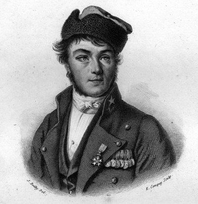 Retrato de Louis Brune (1807-1843) rescatador de Rouen en "Portraits et histoire des hommes utiles: hommes et femmes de tous pays et de todas condiciones, que adquirieron derechos al reconocimiento de los hombres" publicado y propagado por Societe Montyon  de Anonymous Anonymous