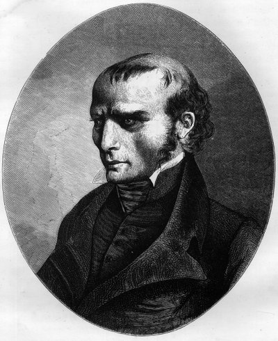 Retrato de Louis Pierre Louvel (1783-1820), asesino del Duque de Berry en 1820 - Grabado de 1863 en “Le Livre Rouge - Histoire De L
