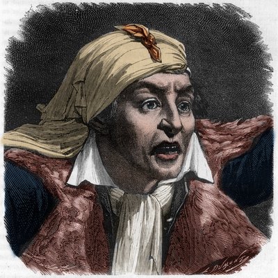 Retrato de Marat (1743-1793) - retrato de Jean-Paul (Jean Paul) Marat (1743-1793) político, periodista francés - Grabado en “Historia de los Girondinos” por Alphonse de Lamartine (1790-1869) 1865-1866 - Colección privada de Anonymous Anonymous