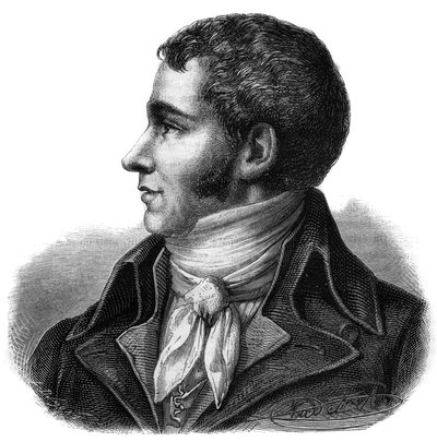 Retrato de Marc David Alba Lasource (1763-1793) diputado del Tarn en la Convención Nacional - Grabado en 