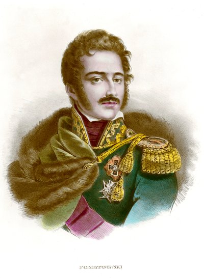 Retrato del Mariscal Joseph (Jozef) Antoni Poniatowski (1763-1813) oficial polaco. Grabado del siglo XIX de Anonymous Anonymous