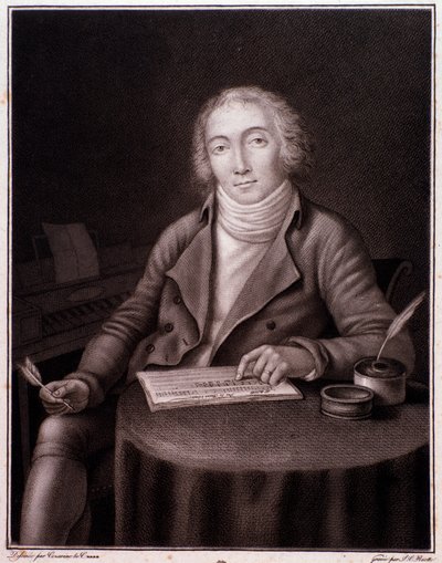 Retrato de Nicolas Marie Dalayrac (1753-1809) compositor inglés. Grabado. Siglo XIX. Colección privada de Anonymous Anonymous