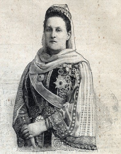 Retrato de Olga Constantinovna de Rusia (1851-1926) Reina de Grecia. Grabado en "Le Petit Parisien" de Anonymous Anonymous
