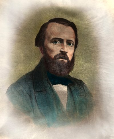 Retrato de Pierre Larousse (1817-1875), gramático y lexicógrafo francés. Grabado del siglo XIX. Colección privada de Anonymous Anonymous