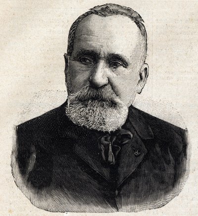 Retrato de Pierre Puvis de Chavannes (1824-1898) pintor francés, en ese momento presidente de la Sociedad Nacional de Bellas Artes. Grabado en "Le Petit Parisien" de Anonymous Anonymous