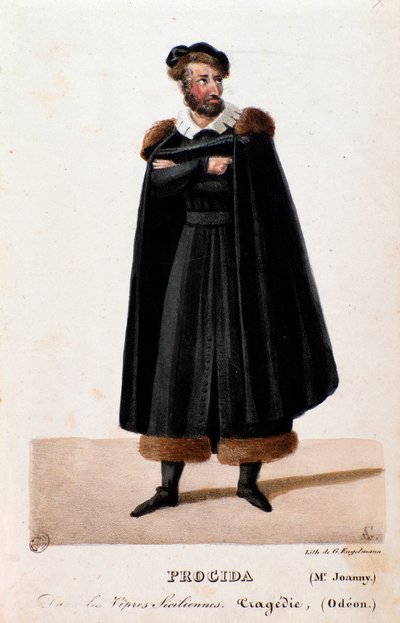 Retrato de Procida interpretado por Joanny en Las vísperas sicilianas (I vespri siciliani) ópera de Giuseppe Verdi de Anonymous Anonymous