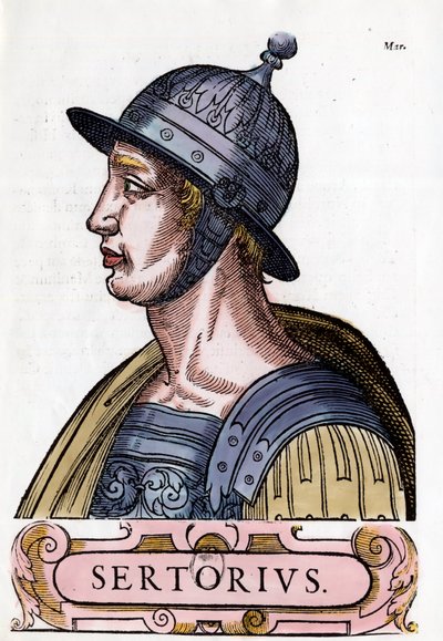 Retrato de Quinto Sertorio (123-72 a.C.), general romano. Grabado. Colección privada de Anonymous Anonymous