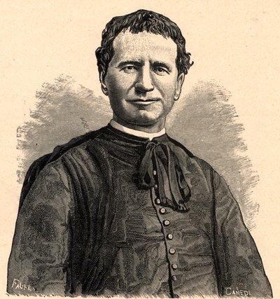 Retrato de San Juan Bosco o Don Bosco (Giovanni Melchior Bosco) (1815-1888) siglo XIX (grabado). de Anonymous Anonymous