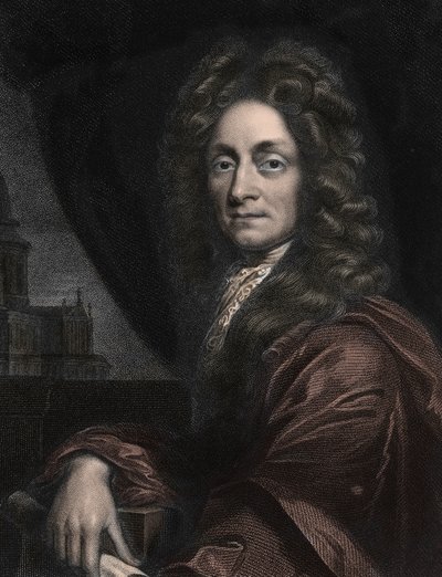 Retrato de Sir Christopher Wren, arquitecto inglés (1632-1723) de Anonymous Anonymous