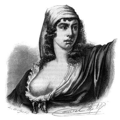 Retrato de Theroigne de Mericourt (1762-1817), revolucionaria francesa - Grabado en "Historia de los Girondinos" por Alphonse de Lamartine (1790-1869) 1865-1866 - Colección privada de Anonymous Anonymous