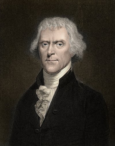Retrato de Thomas Jefferson (1743-1826) Presidente de los Estados Unidos de 1801 a 1809 - Thomas Jefferson (1743-1826), 3er Presidente de los EE.UU. de Anonymous Anonymous