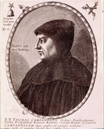Retrato de Tommaso Campanella, monje dominico y filósofo. Grabado. de Anonymous Anonymous