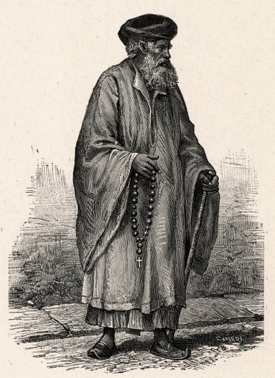 Retrato de un copto católico de Zifte en Egipto. Grabado en “Les Missions Catholiques au XIXeme Siecle” por Louis-Eugene Louvet. Colección privada. de Anonymous Anonymous