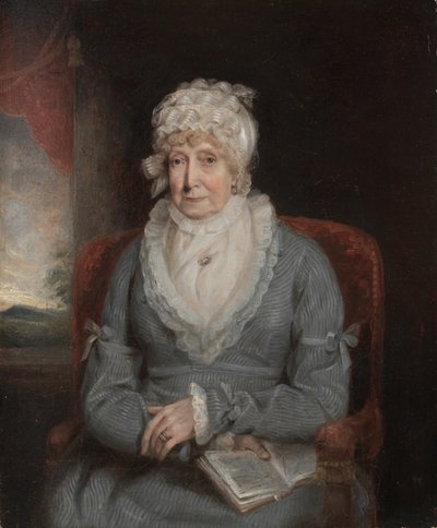 Retrato de mujer (Mrs. Ann Hivlyn), principios del siglo XIX (óleo sobre madera) de Anonymous Anonymous