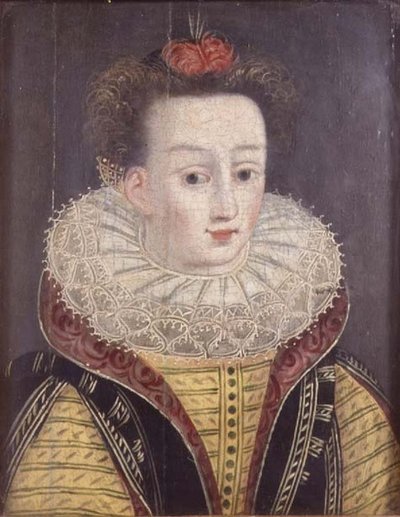 Retrato de una dama con gorguera, finales del siglo XVI de Anonymous Anonymous