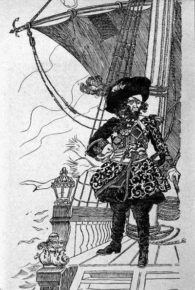 Retrato de un pirata en la cubierta de su barco de Anonymous Anonymous