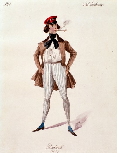 Retrato de un estudiante, de La boheme de Puccini (1892-1895) de Anonymous Anonymous