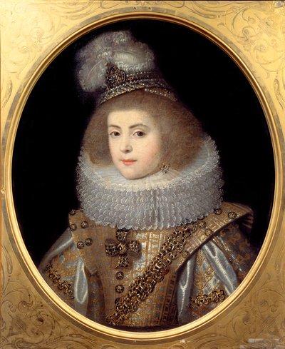 Retrato de una joven de la corte del rey de Navarra. Pintura anónima de Anonymous Anonymous