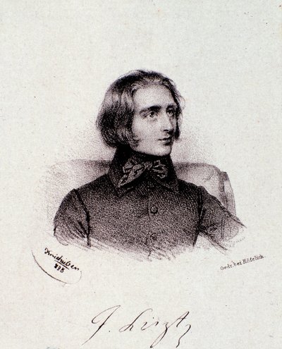 Retrato del compositor húngaro Franz Liszt (1811-1886) de Anonymous Anonymous