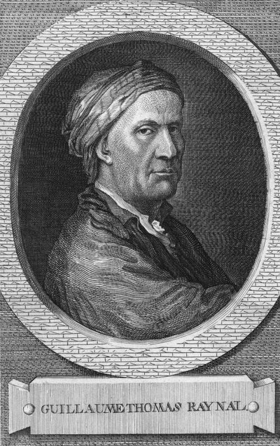 Retrato del escritor, pensador y sacerdote francés Guillaume-Thomas Raynal (1713-1796). Grabado del siglo XIX. Colección privada de Anonymous Anonymous