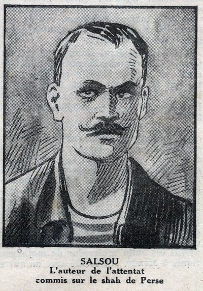 Retrato del anarquista François Salsou que llevó a cabo el atentado contra el Shah de Persia Muzaffar ad Din, en París el 2 de agosto de Anonymous Anonymous