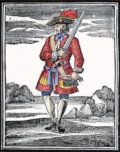 Retrato del pirata Jack Rackham conocido como Calico Jack (? 1720). Grabado. de Anonymous Anonymous