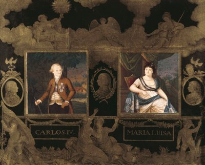 Retratos del rey Carlos IV de España (1748-1819) y su esposa María Luisa de Borbón Parma (1751-1819) de Anonymous Anonymous