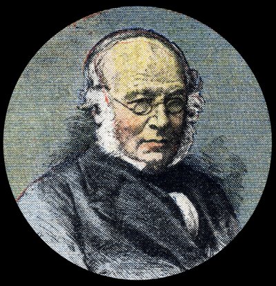 Historia postal: Retrato de Sir Rowland Hill (1795-1879), en el origen de la reforma postal de 1839. Detalle de “Le petit journal” del 15/04/1920. Colección privada de Anonymous Anonymous