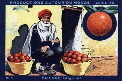 Producciones alrededor del mundo: Naranja en Argelia. Cromolitografía de 1933 en “Joseph-Milliat Album” de Anonymous Anonymous
