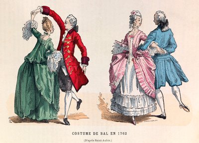 Trajes de baile en 1762 (reinado del rey Luis XV) de Anonymous Anonymous
