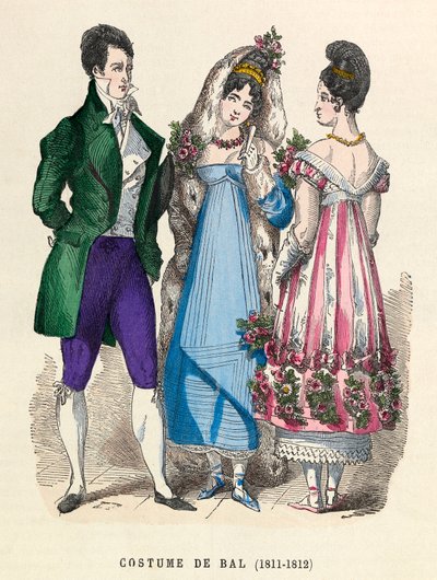 Trajes de baile en 1811 - 1812 - colección privada de Anonymous Anonymous
