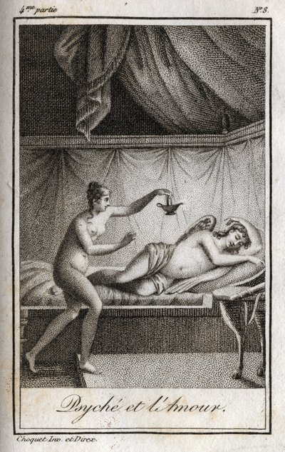 Psique y el Amor. Grabado de 1819 en 